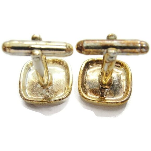 Silver Plated Cufflinks Square Shirt Accessories Wedding Vintage - Picture 7 of 7